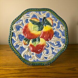 Fitz and Floyd Apple Wall Plate 9” | Raised Fruit Decor | Classics